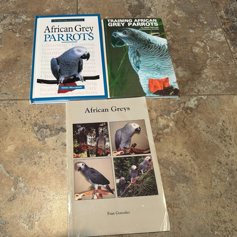 Three (3) Books on African Grey Parrots